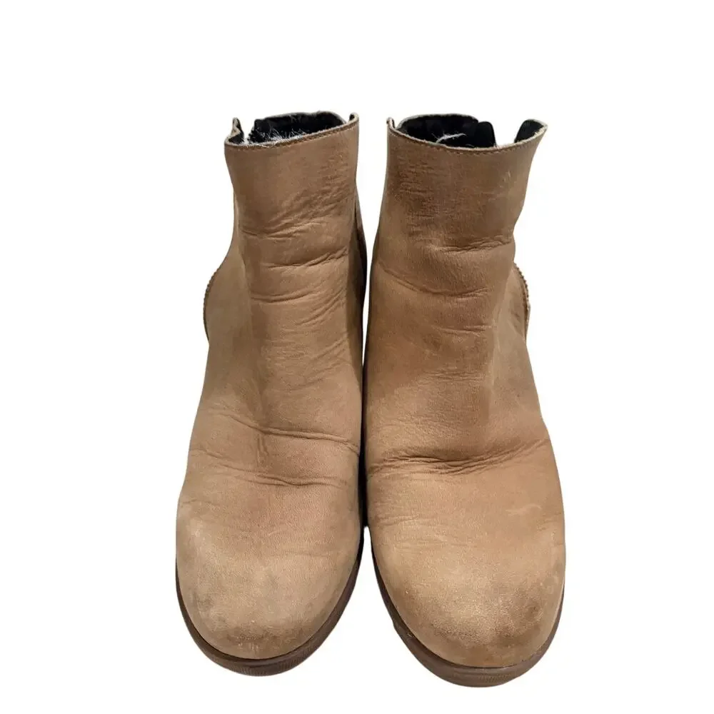 Sorel Joan of arctic wedge booties tan size 11